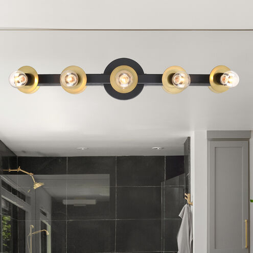 Harmoni 5 Light 24.25 inch Matte Black Vanity Light Wall Light